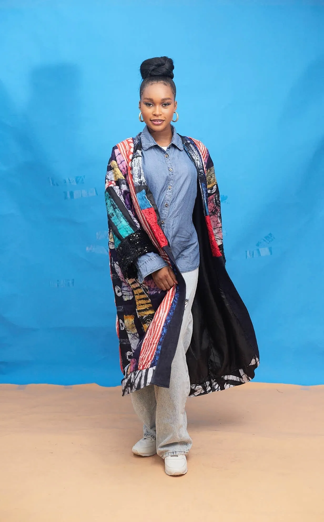 Adetoun adire kimono jacket