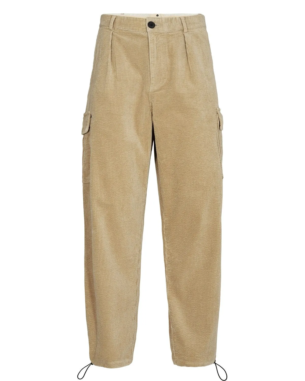 AKJAN CORD PLEAT CARGO PANTS - Incense