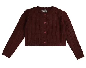 Belati Wine Luxe Crop Cardigan