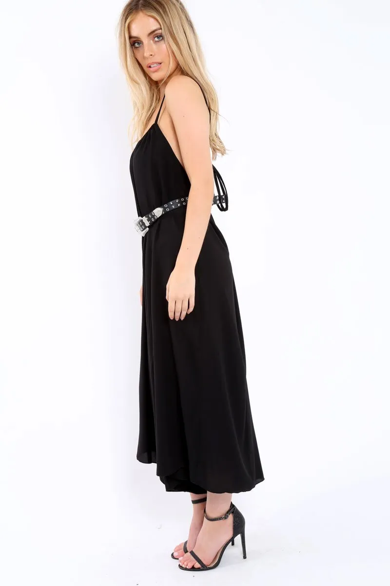 Black Culotte Jumpsuit - Aj