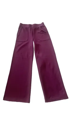 BURGUNDY WIDE LEG MODAL ELASTIC WAIST PANT