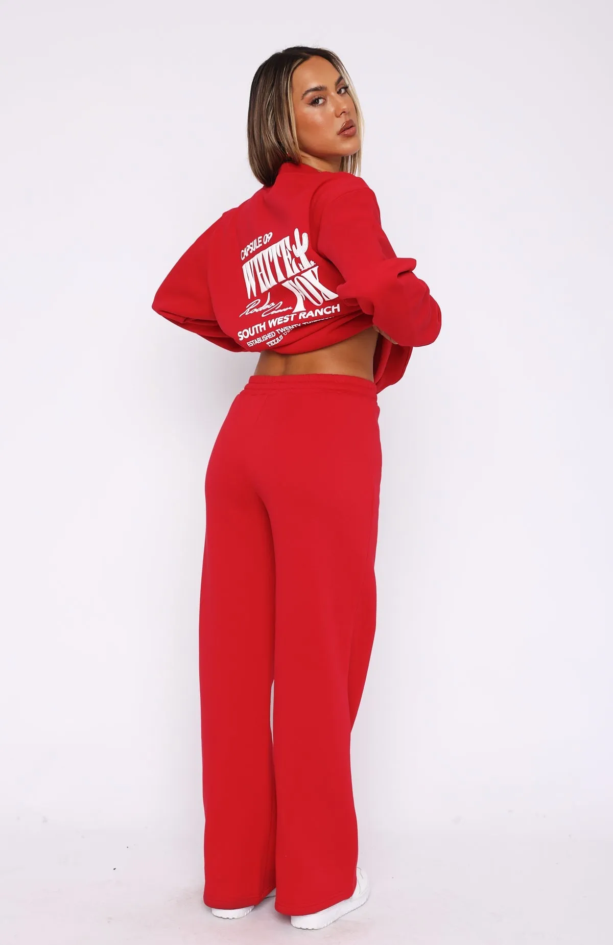 Capsule 9 Rodeo Crew Wide Leg Sweatpants Red