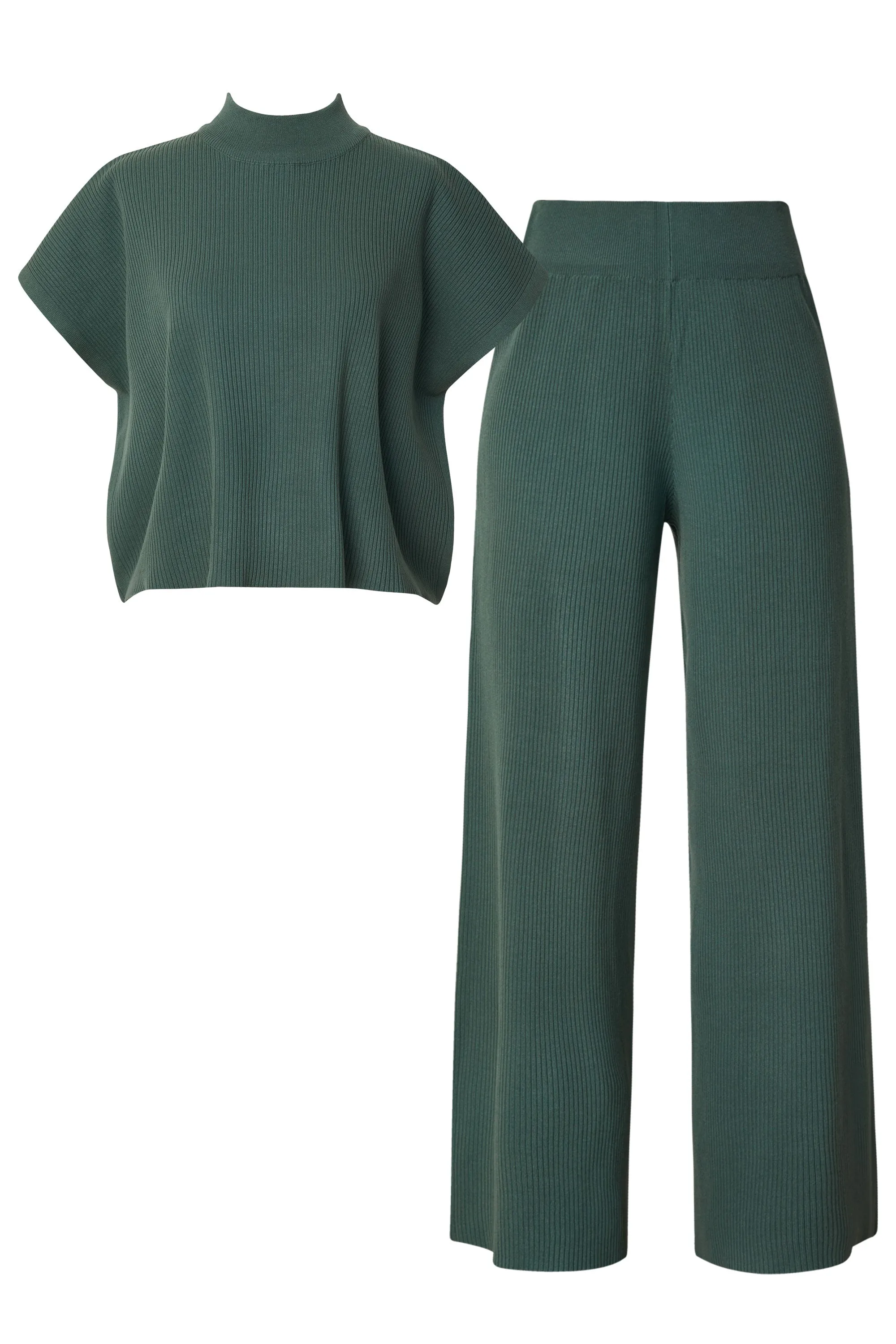 Carlie Green Top and Pants Set