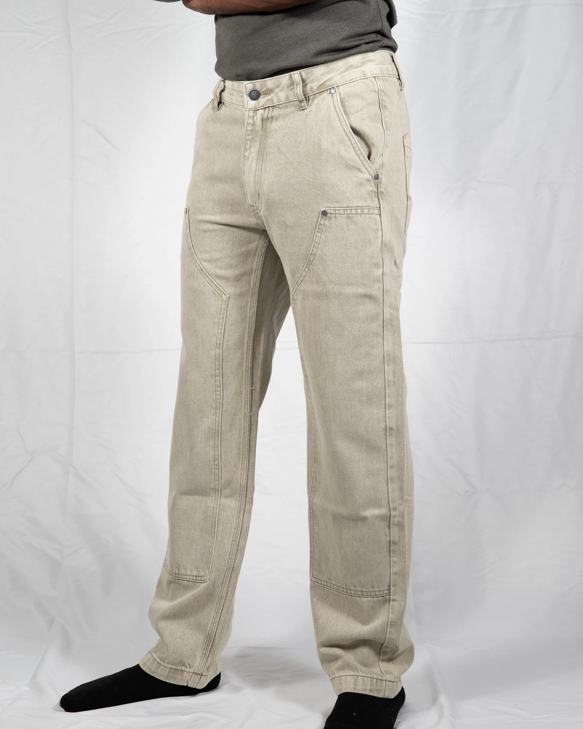 Carpenter Denim Pants - Light Olive