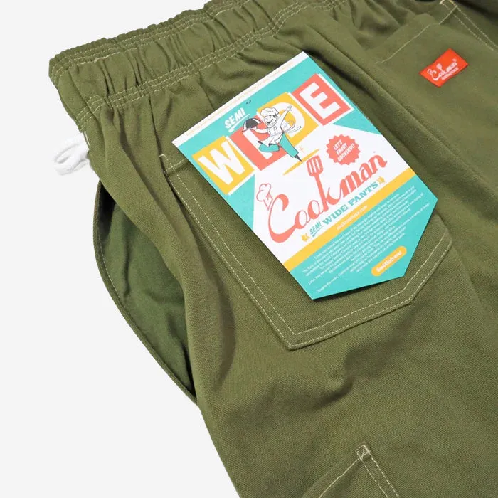 Chef Pants Semi-wide  Front Pocket - Olive Duck Canvas