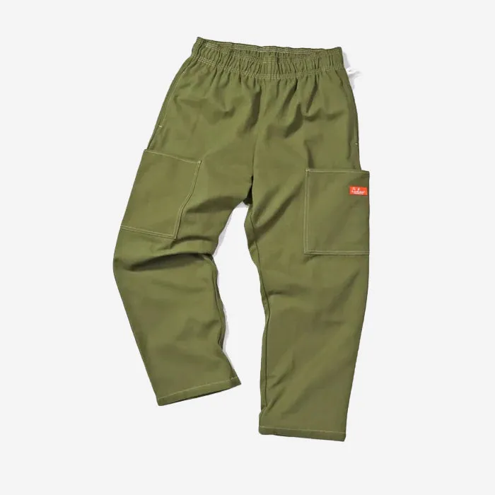 Chef Pants Semi-wide  Front Pocket - Olive Duck Canvas