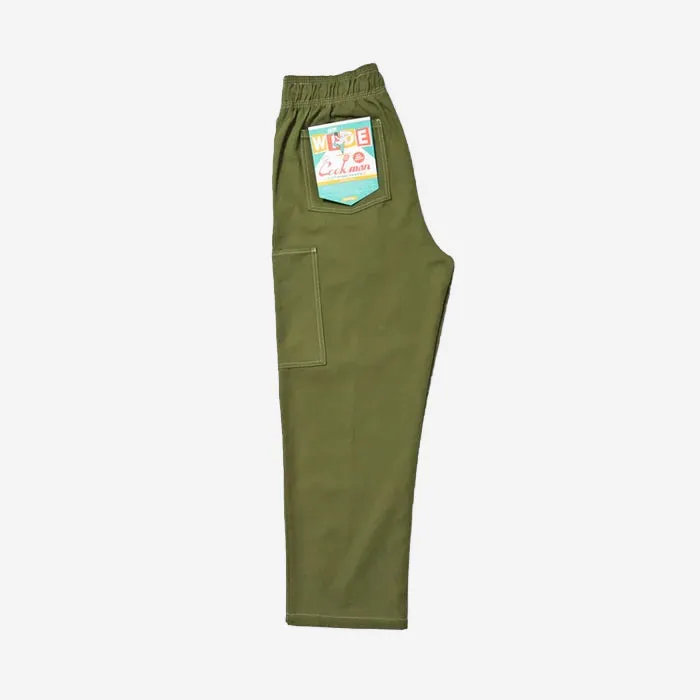 Chef Pants Semi-wide  Front Pocket - Olive Duck Canvas