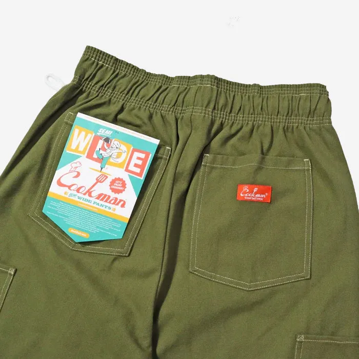 Chef Pants Semi-wide  Front Pocket - Olive Duck Canvas