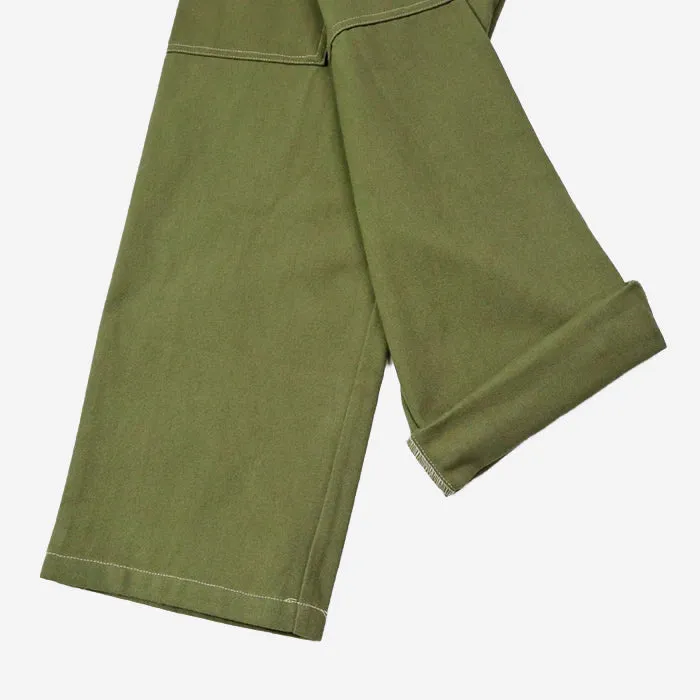 Chef Pants Semi-wide  Front Pocket - Olive Duck Canvas