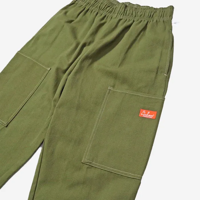 Chef Pants Semi-wide  Front Pocket - Olive Duck Canvas