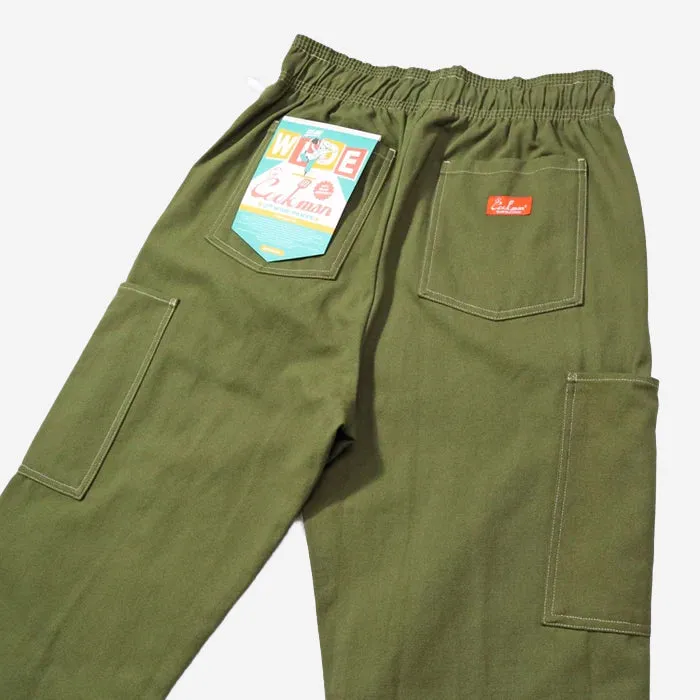 Chef Pants Semi-wide  Front Pocket - Olive Duck Canvas