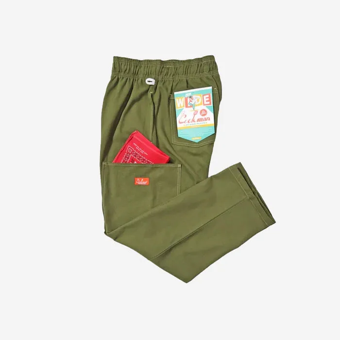 Chef Pants Semi-wide  Front Pocket - Olive Duck Canvas