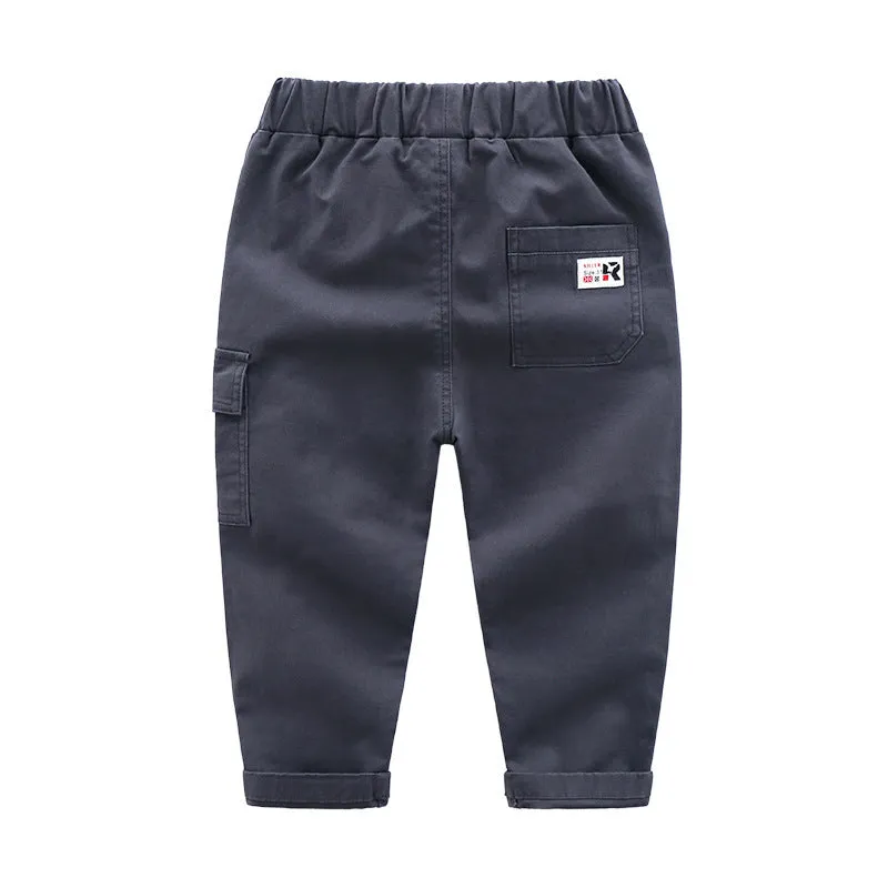 Children's cotton slim feet casual pants