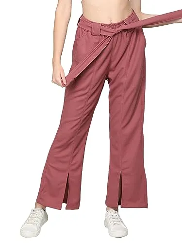 CHKOKKO Women's Track Pant Workout Running Lower Plum XXL