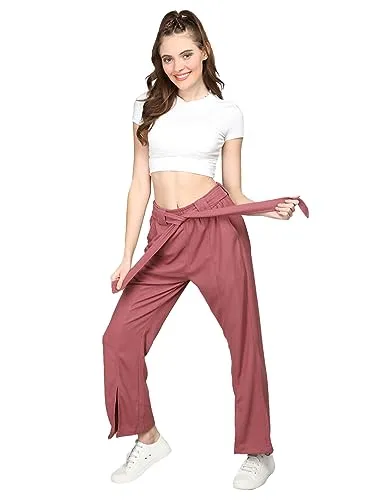 CHKOKKO Women's Track Pant Workout Running Lower Plum XXL