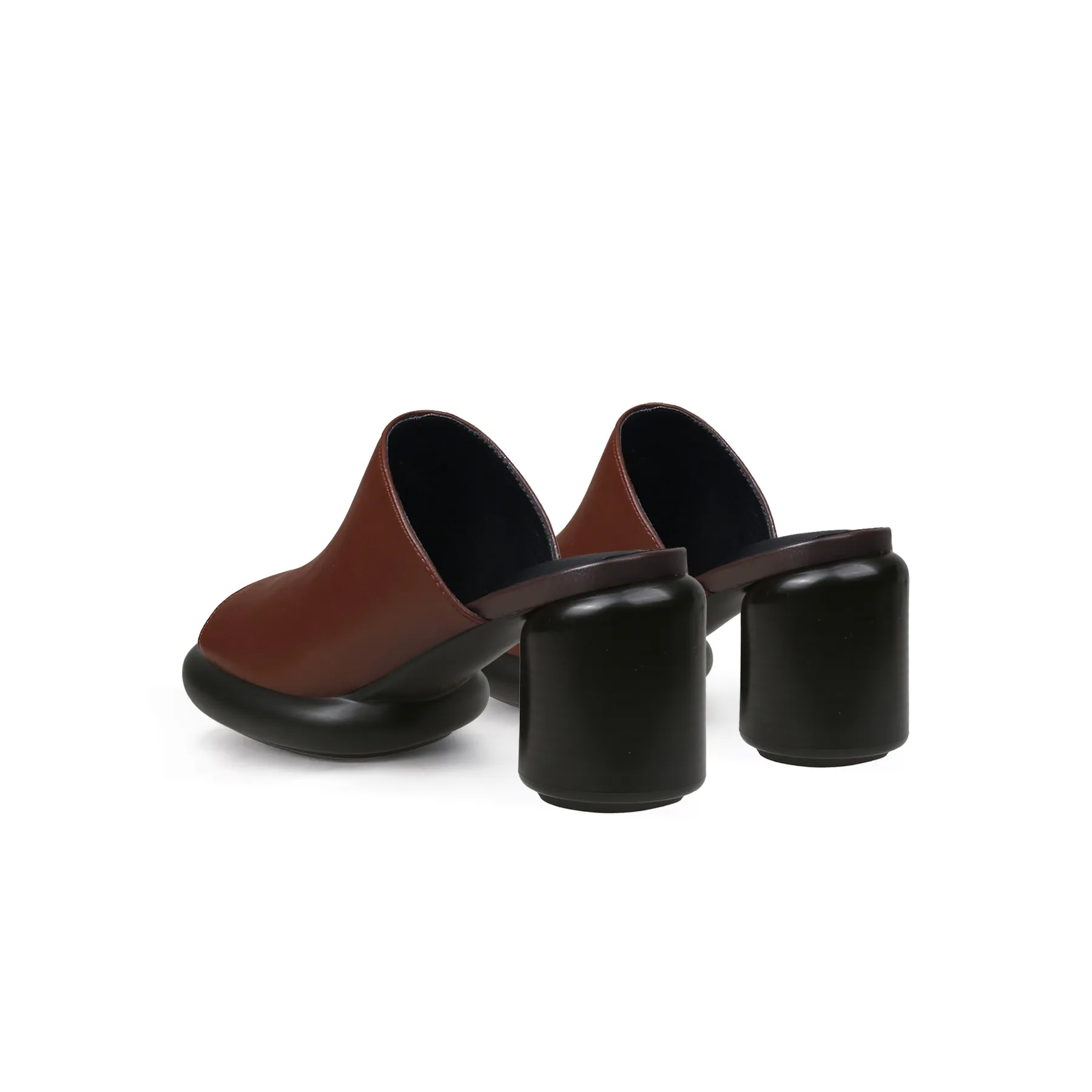 Chunky Rounded Heel Platform Mules