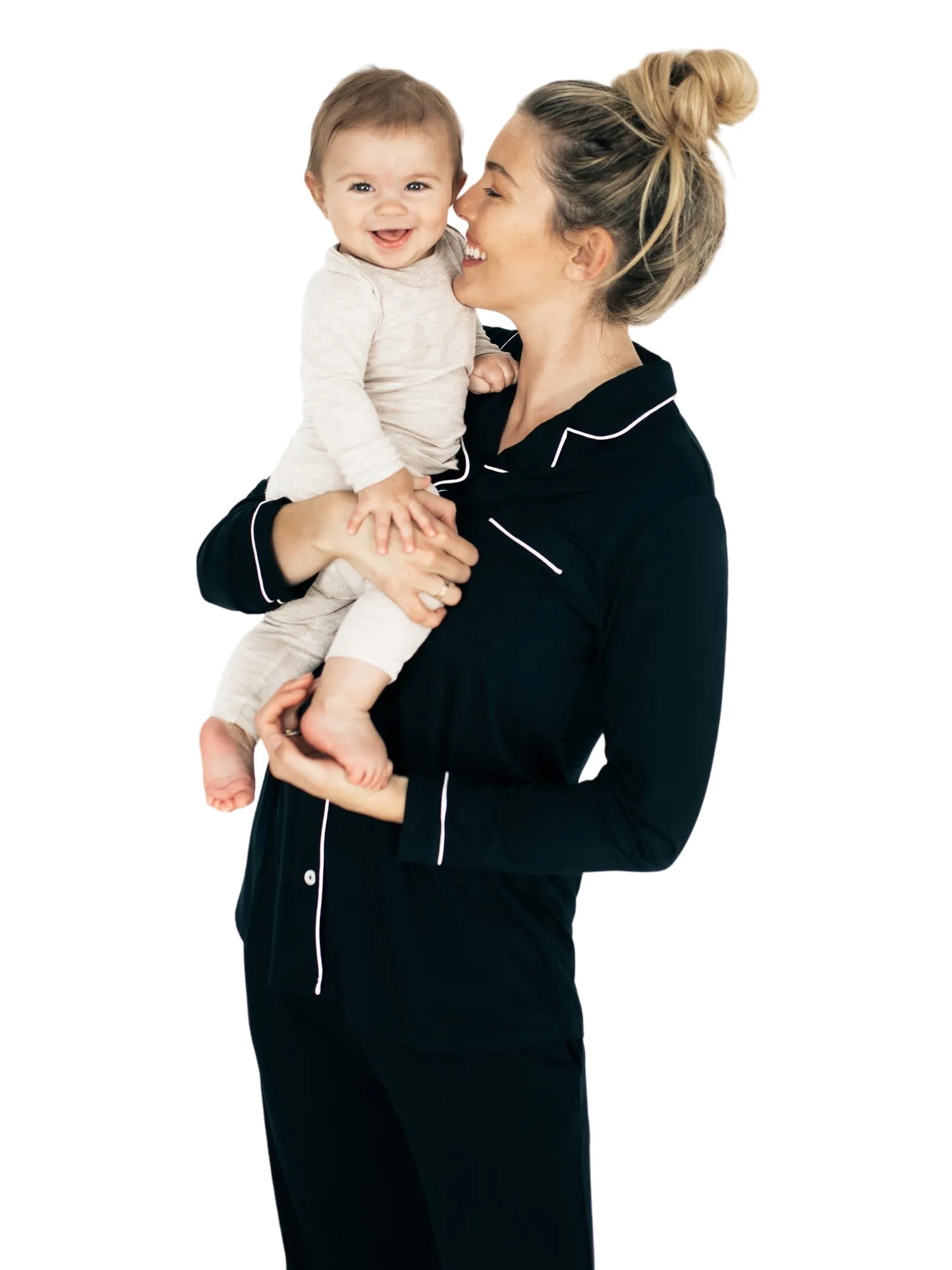 Clea Bamboo Long Sleeve Pajama Set | Black