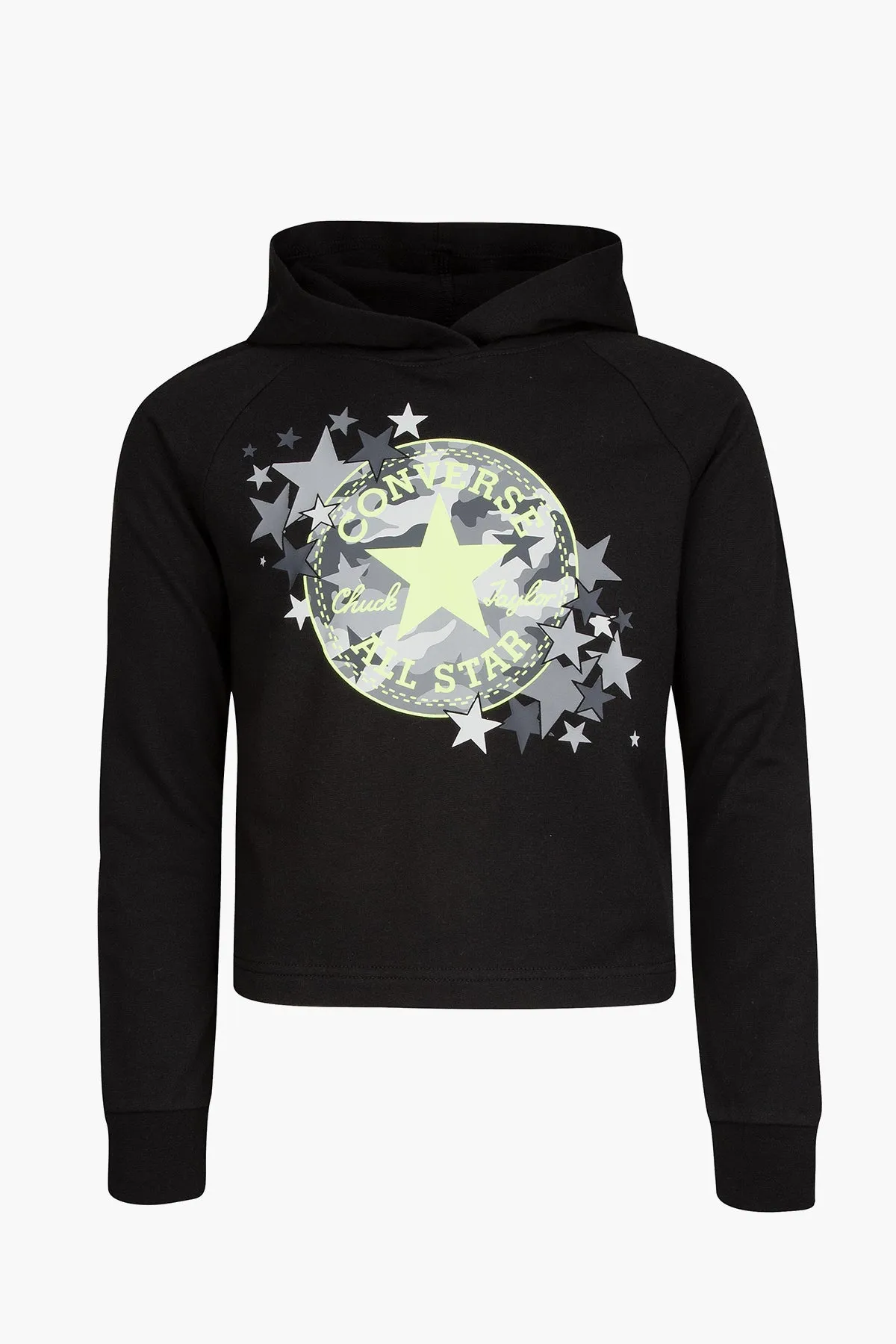 Converse Raglan Camo Star Girls Hooded Shirt