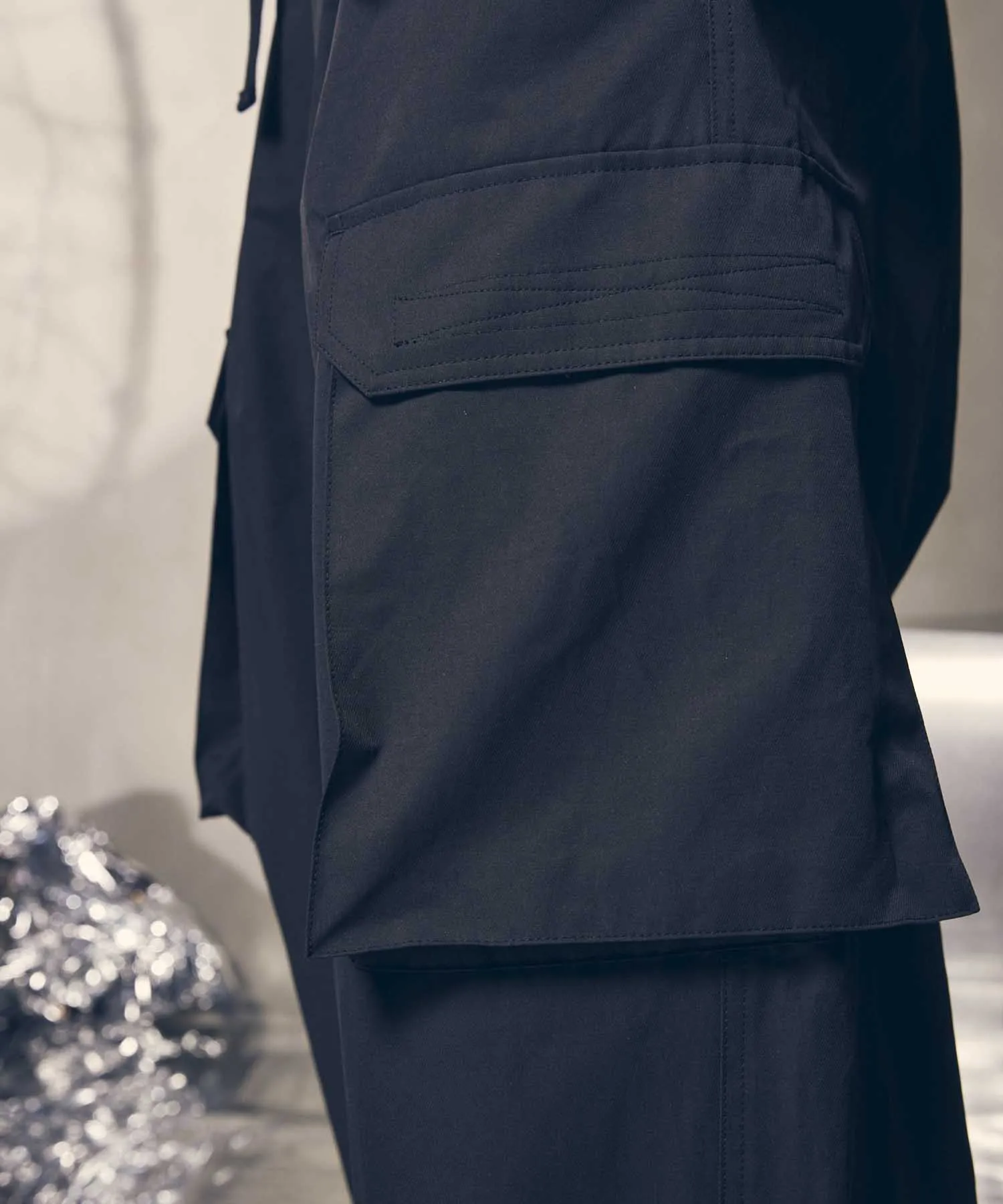 Cotton Nylon Twill Suspender Cargo Pants