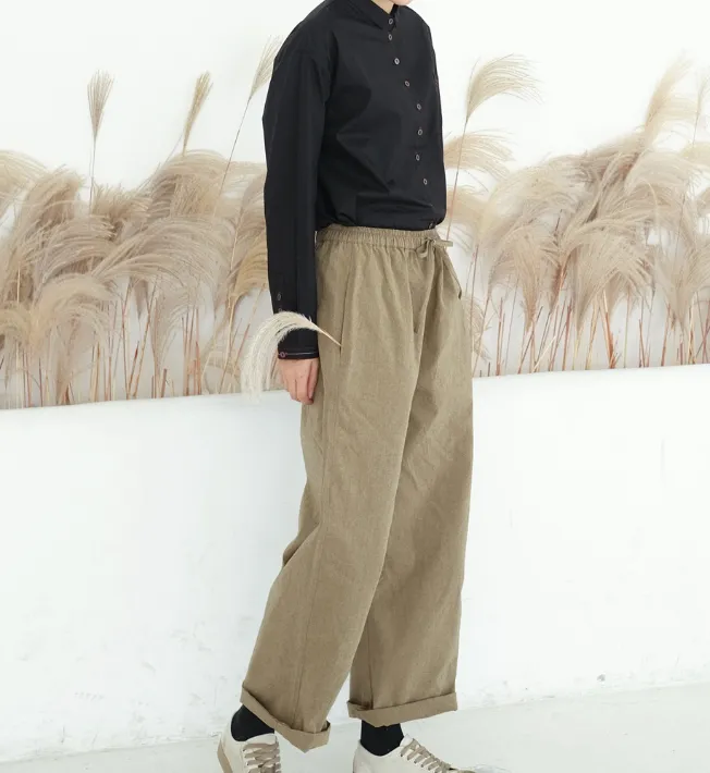 Cotton Women Casual Wide Leg Linen Pants SJ981107