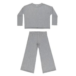 Cozy Rib Knit Set | Dusty Blue