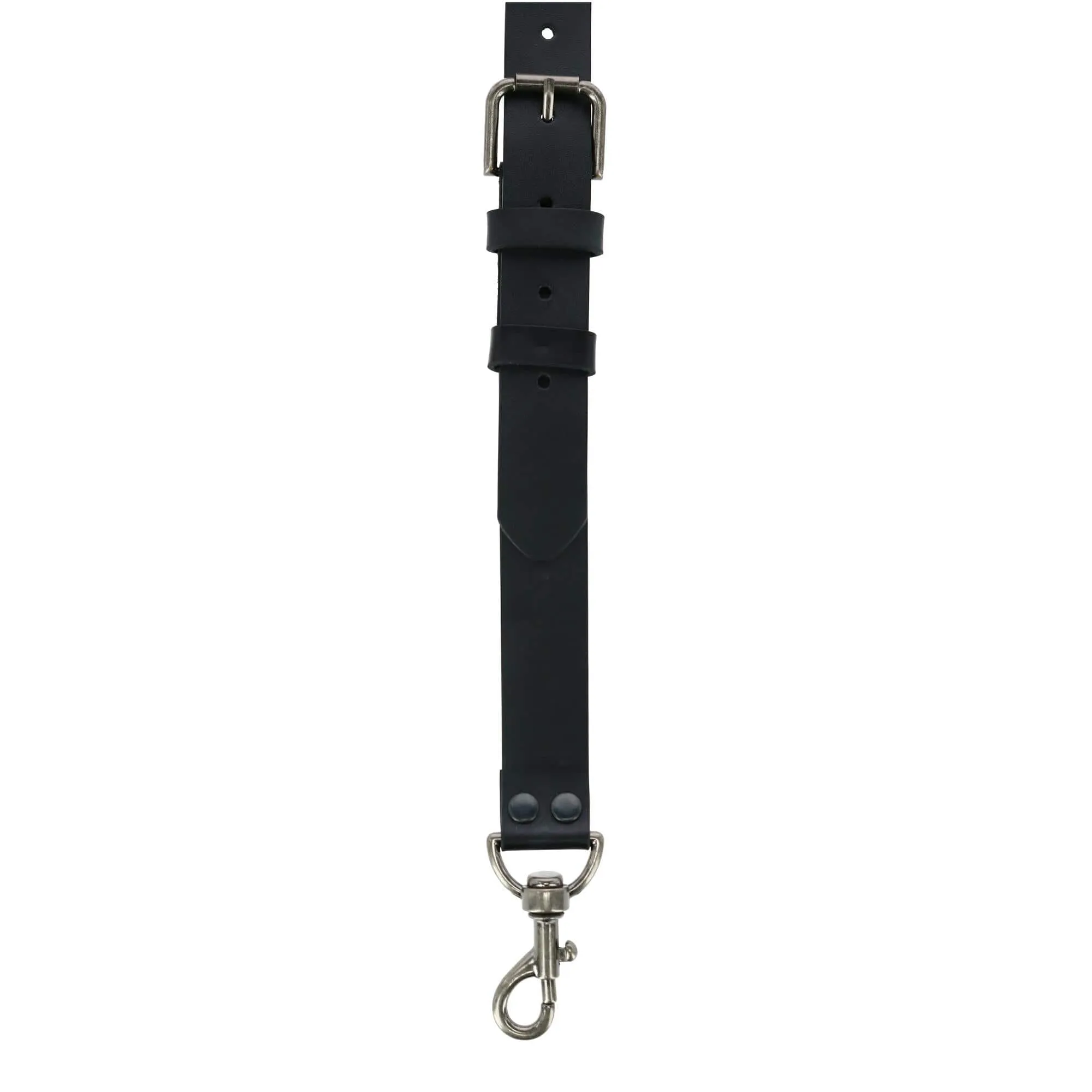 CTM® Men's Coated Leather Buckle Strap Suspenders with Metal Swivel Hook Ends