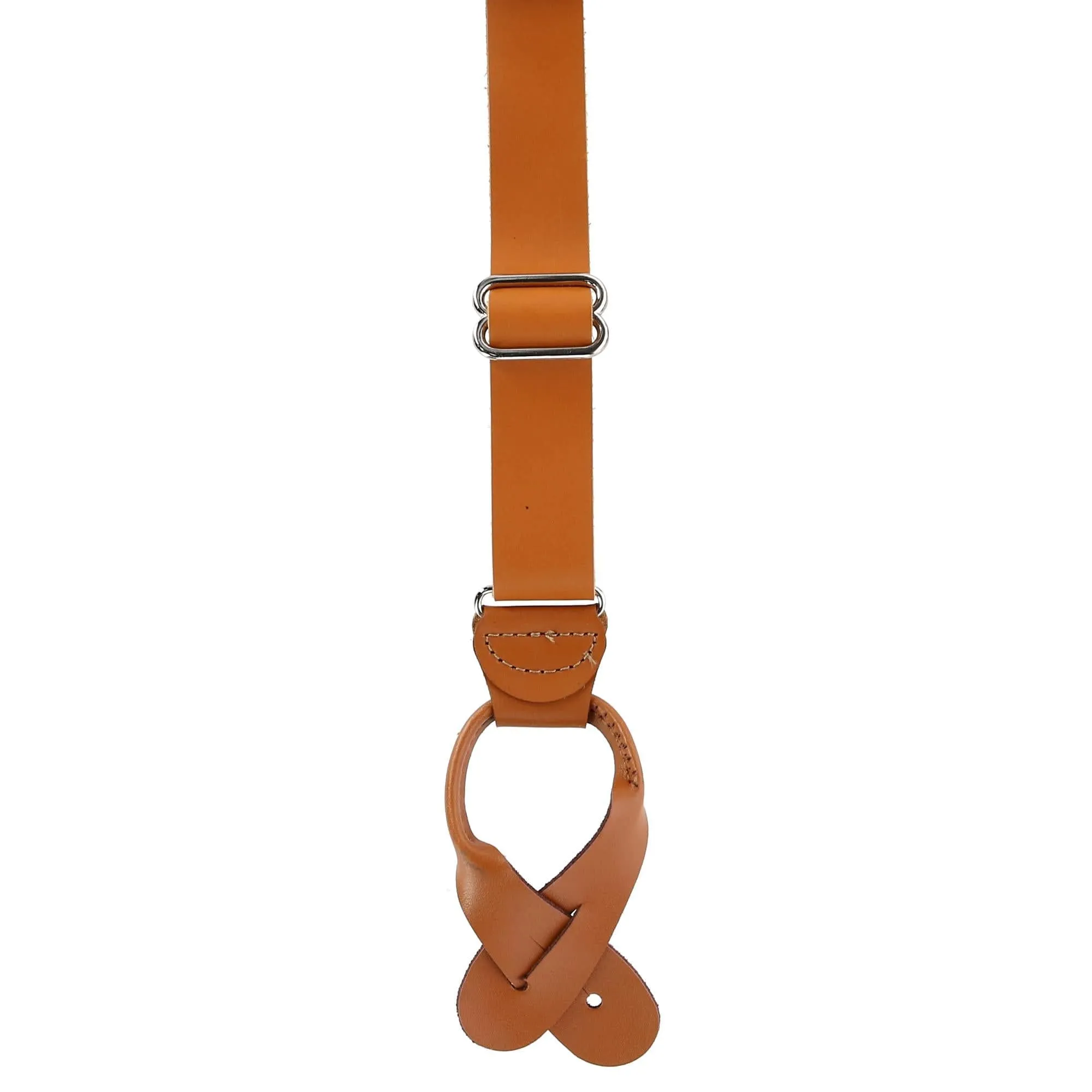 CTM® Men's Coated Leather Button-End 1 Inch Suspenders