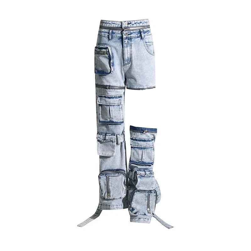 Deconstructed Denim Cargo Pants