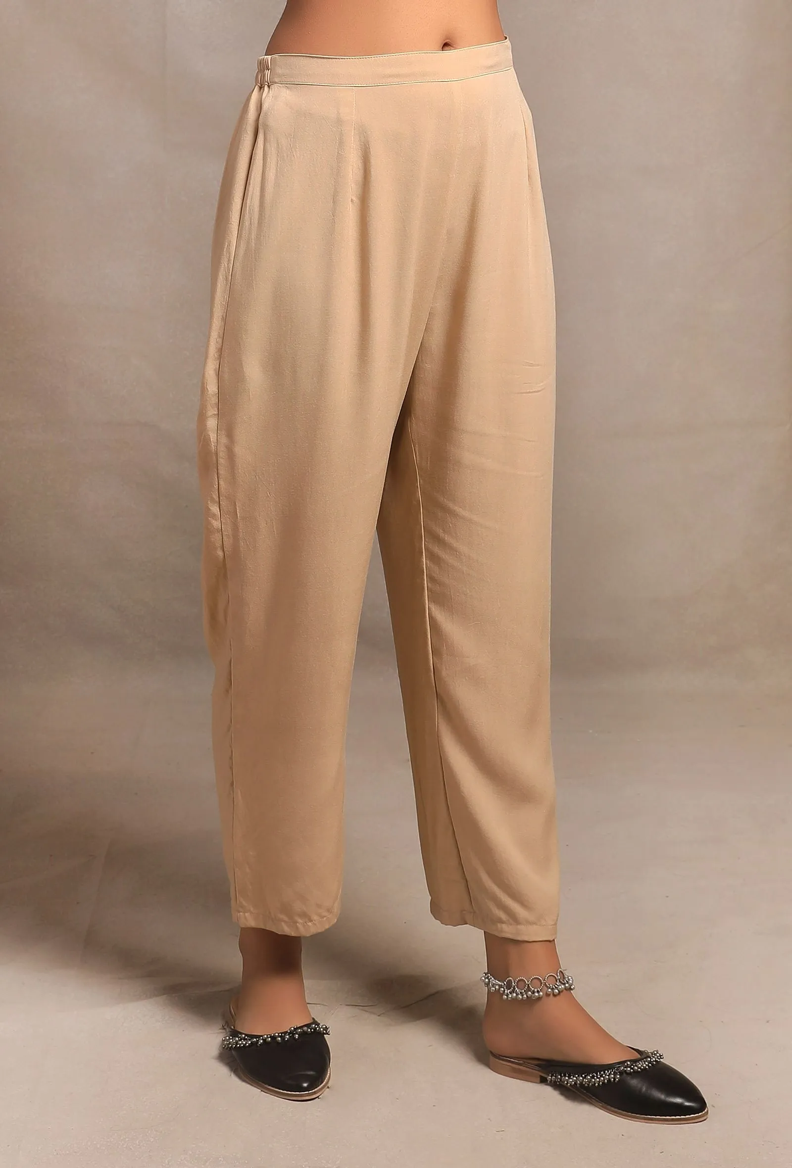 Ecru Straight Fit Narrow Pants