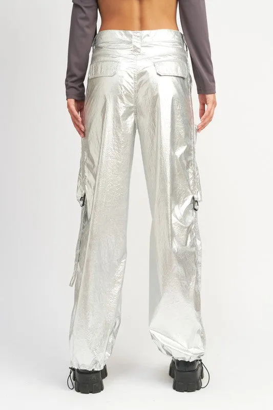 Emory Park METALLIC CARGO PANTS