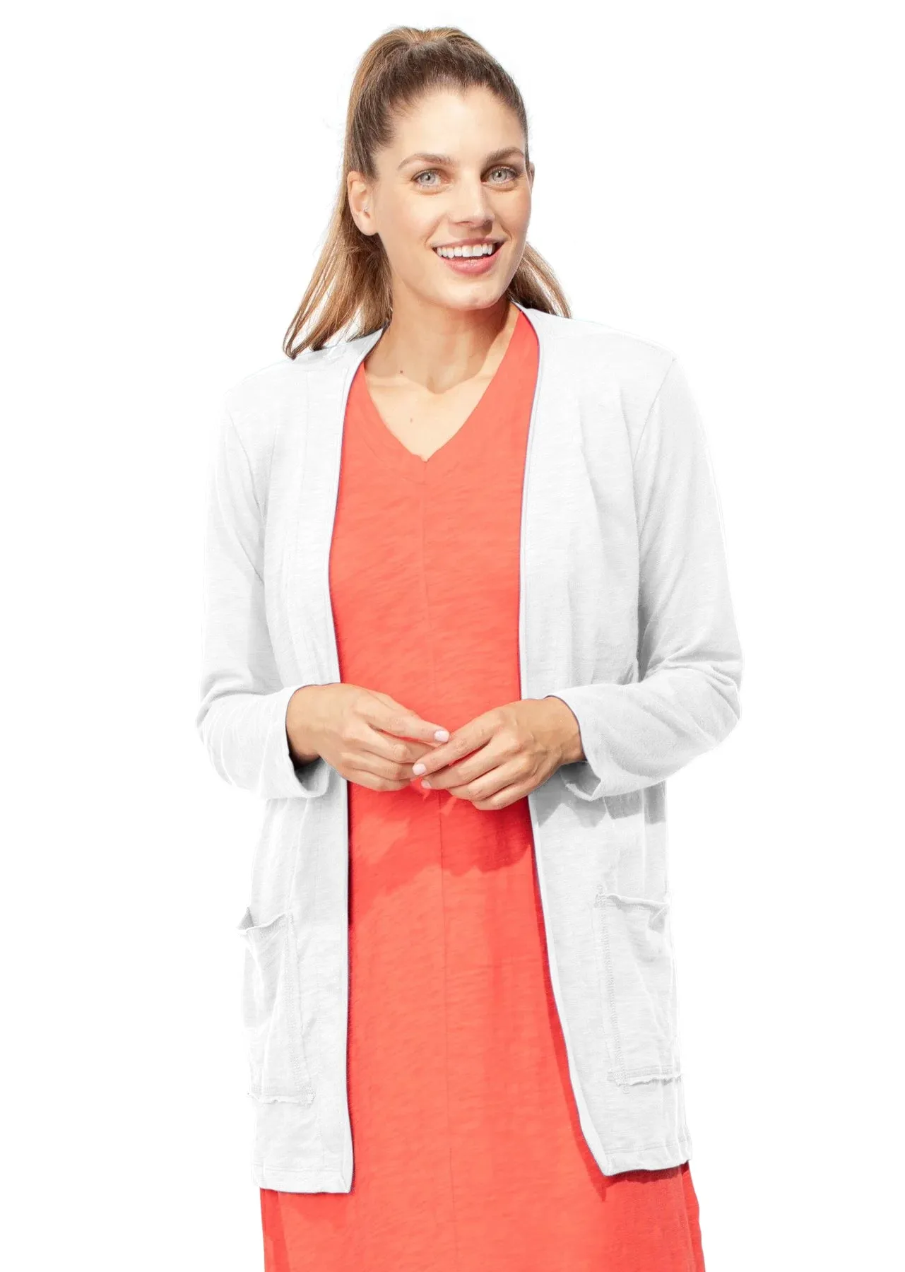 Escape by Habitat Cotton Slub Open Front Cardigan - 10090