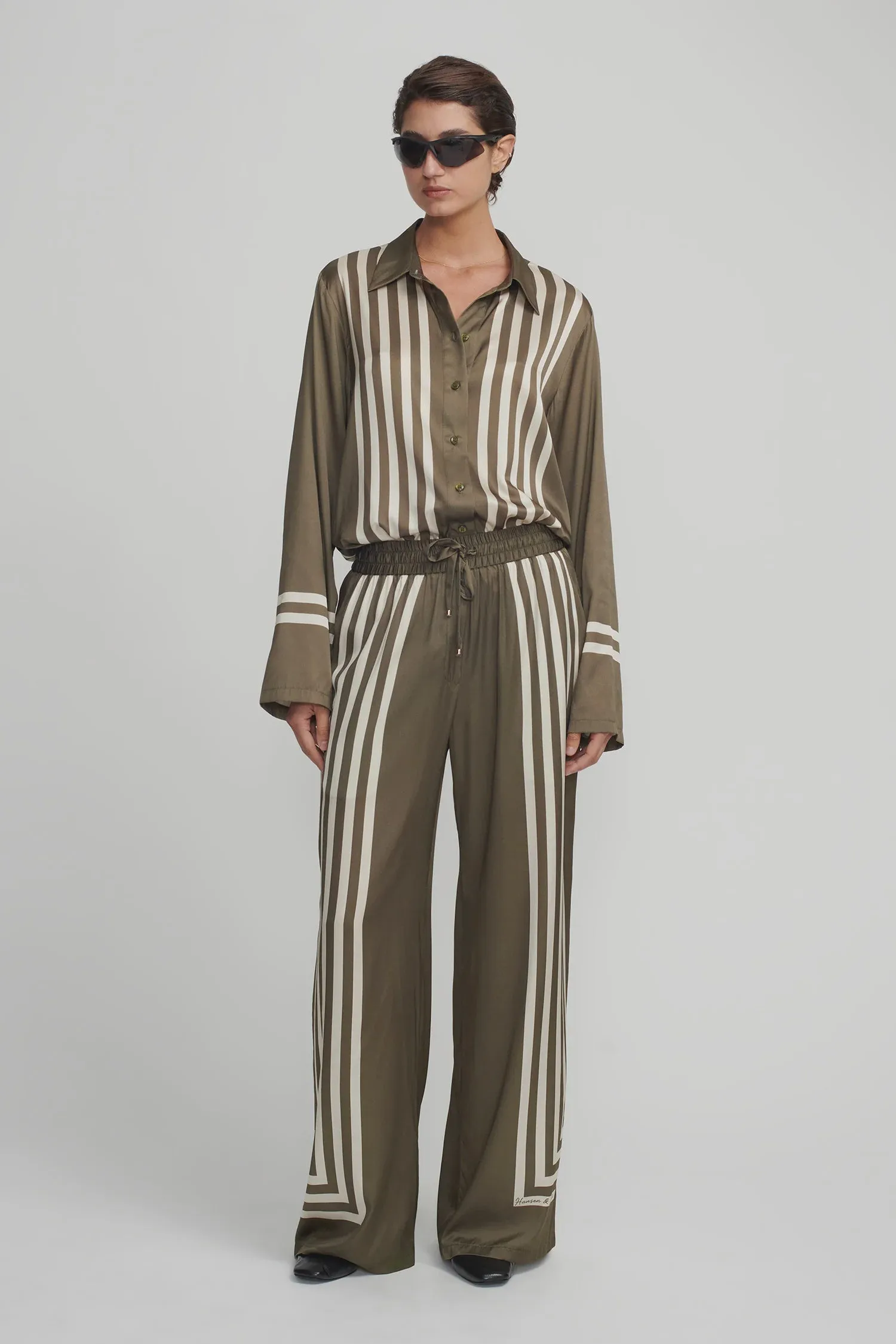 Hansen & Gretel |Empress Pant Moss Stripe