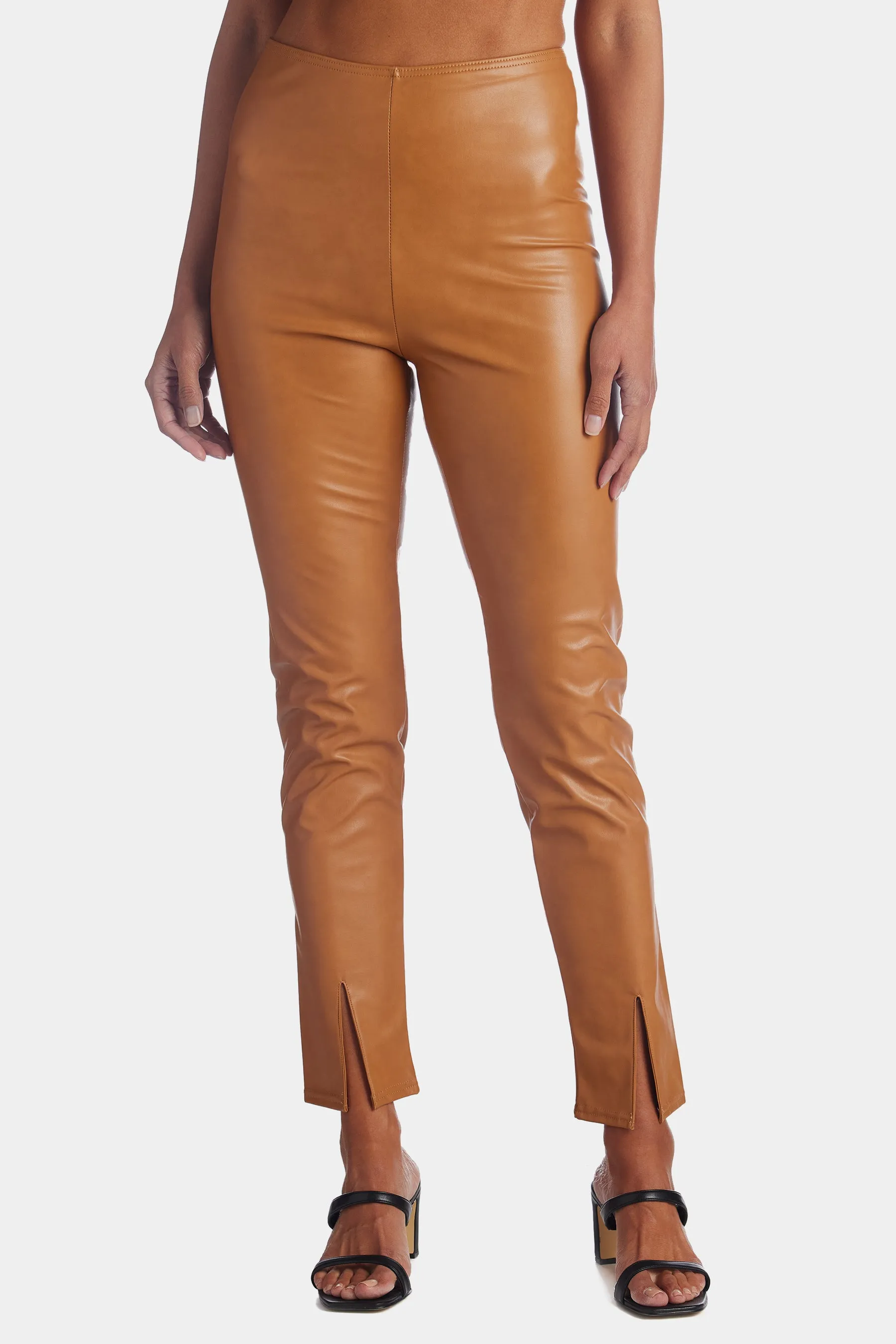 High Waisted Faux Leather Leggings