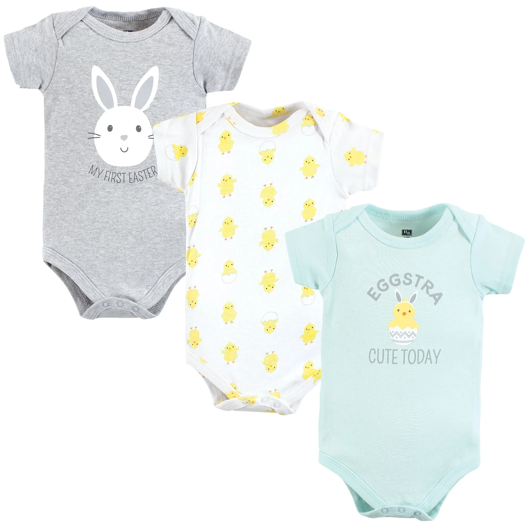 Hudson Baby Cotton Bodysuits, Eggstra Cute