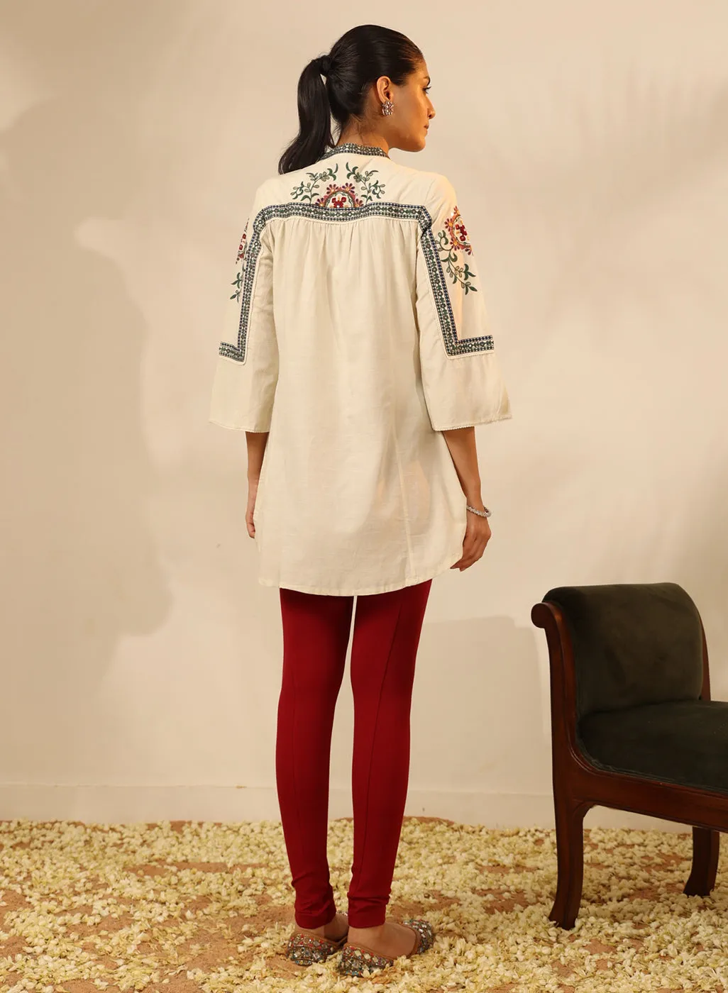 Ivory Embroidered Tunic