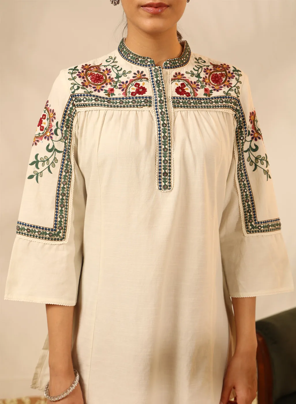 Ivory Embroidered Tunic