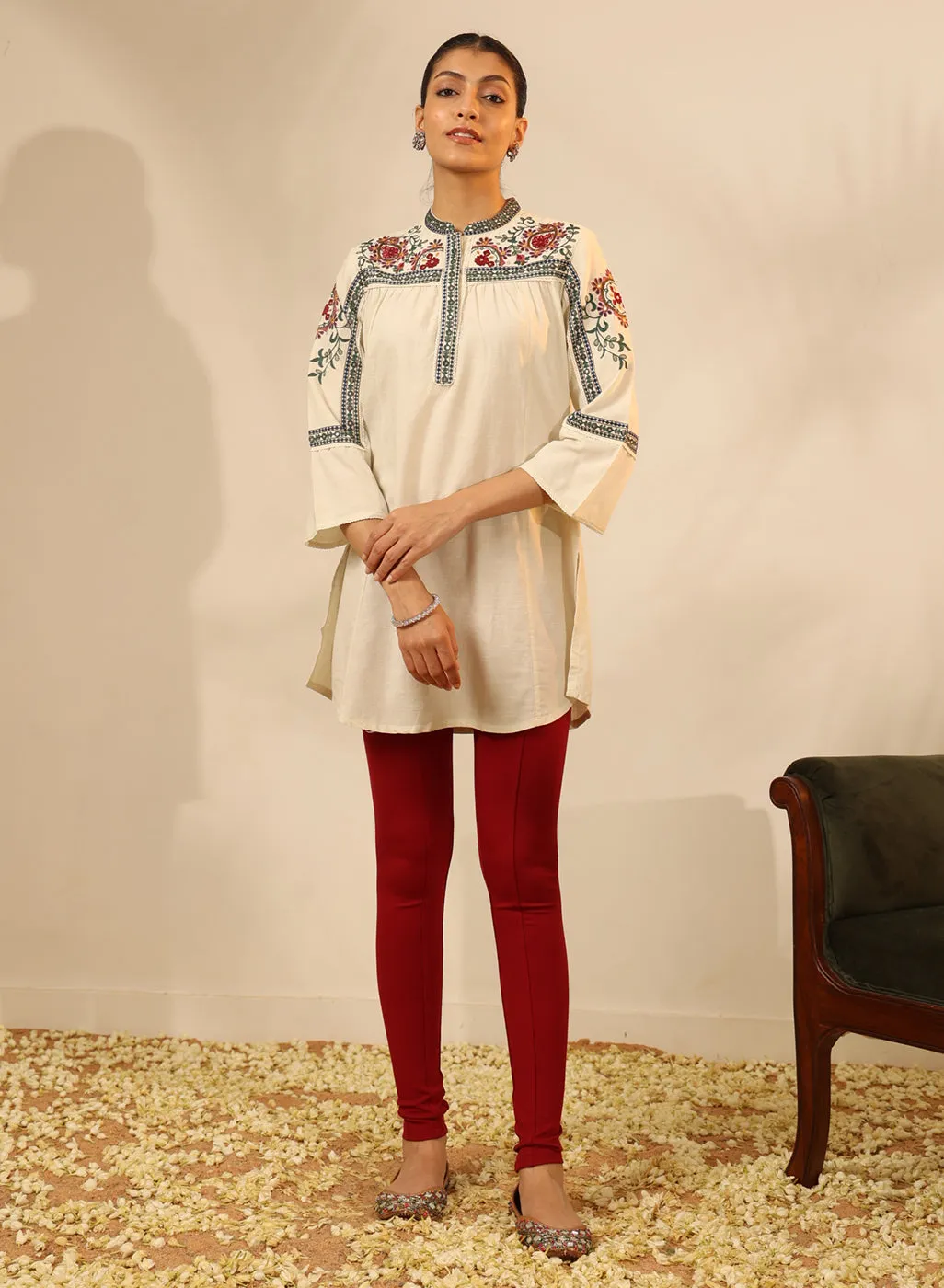 Ivory Embroidered Tunic