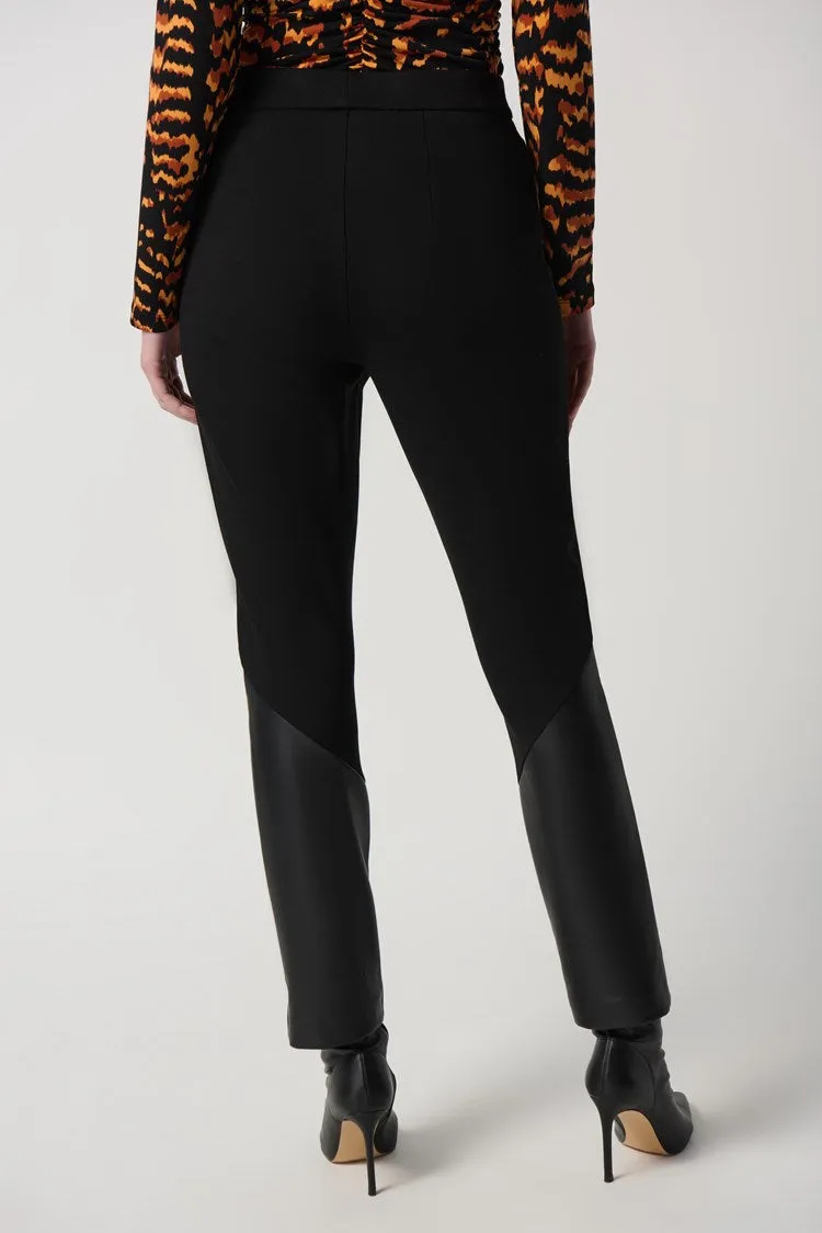 J.R 234036 Heavy Knit And Faux Leather Pants