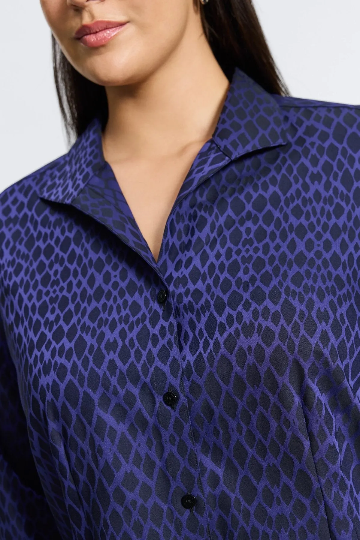 Katie Plus Abstract Snakeskin Jacquard Shirt