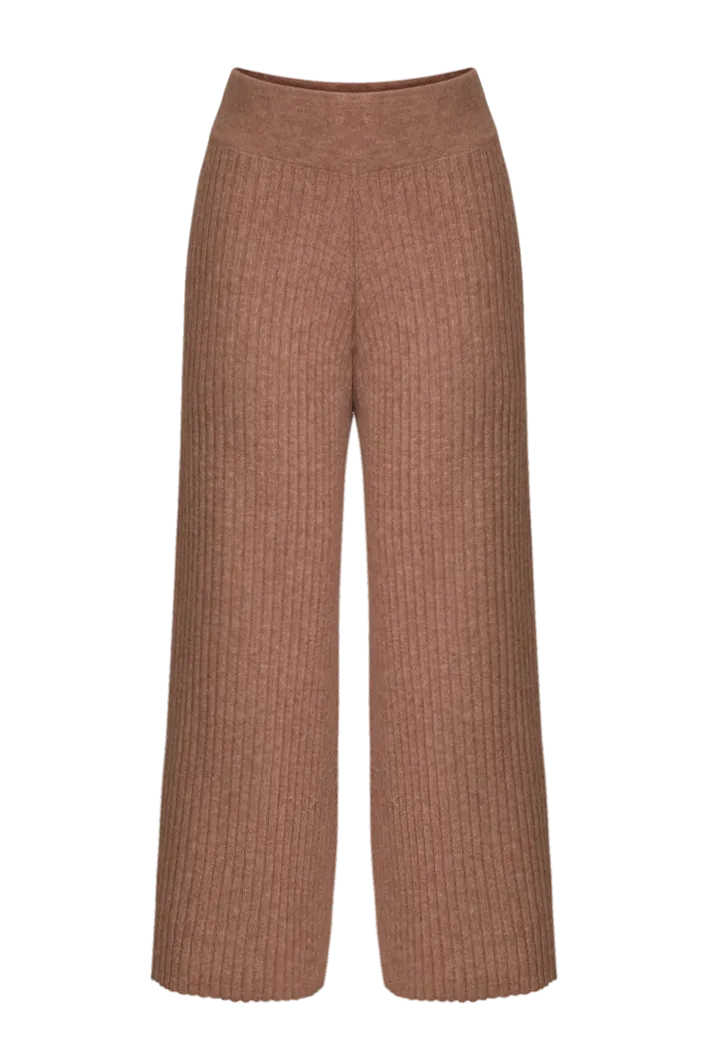 Leah High-Waisted Cropped Pants | Camel