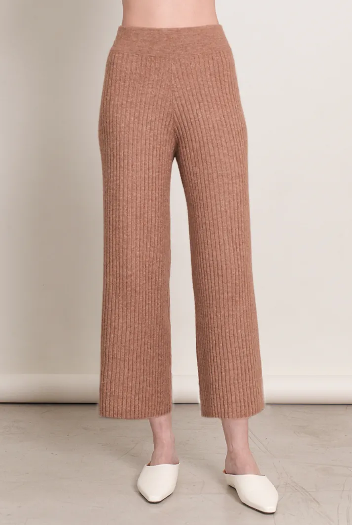 Leah High-Waisted Cropped Pants | Camel