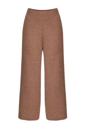 Leah High-Waisted Cropped Pants | Camel