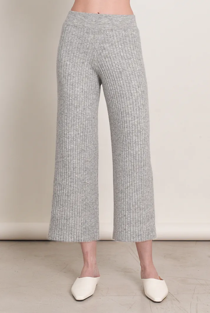 Leah High-Waisted Cropped Pants | Grey