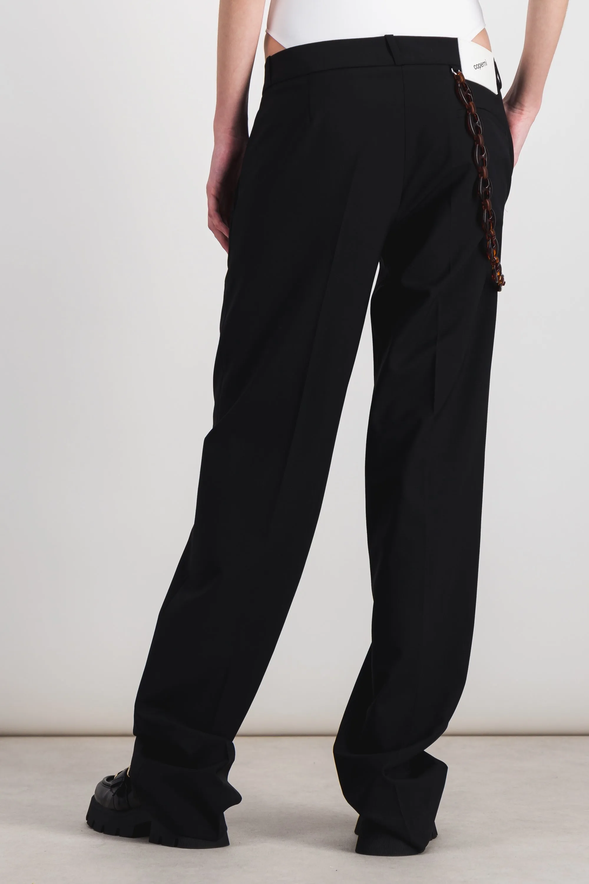 Low rise loose tailored pants