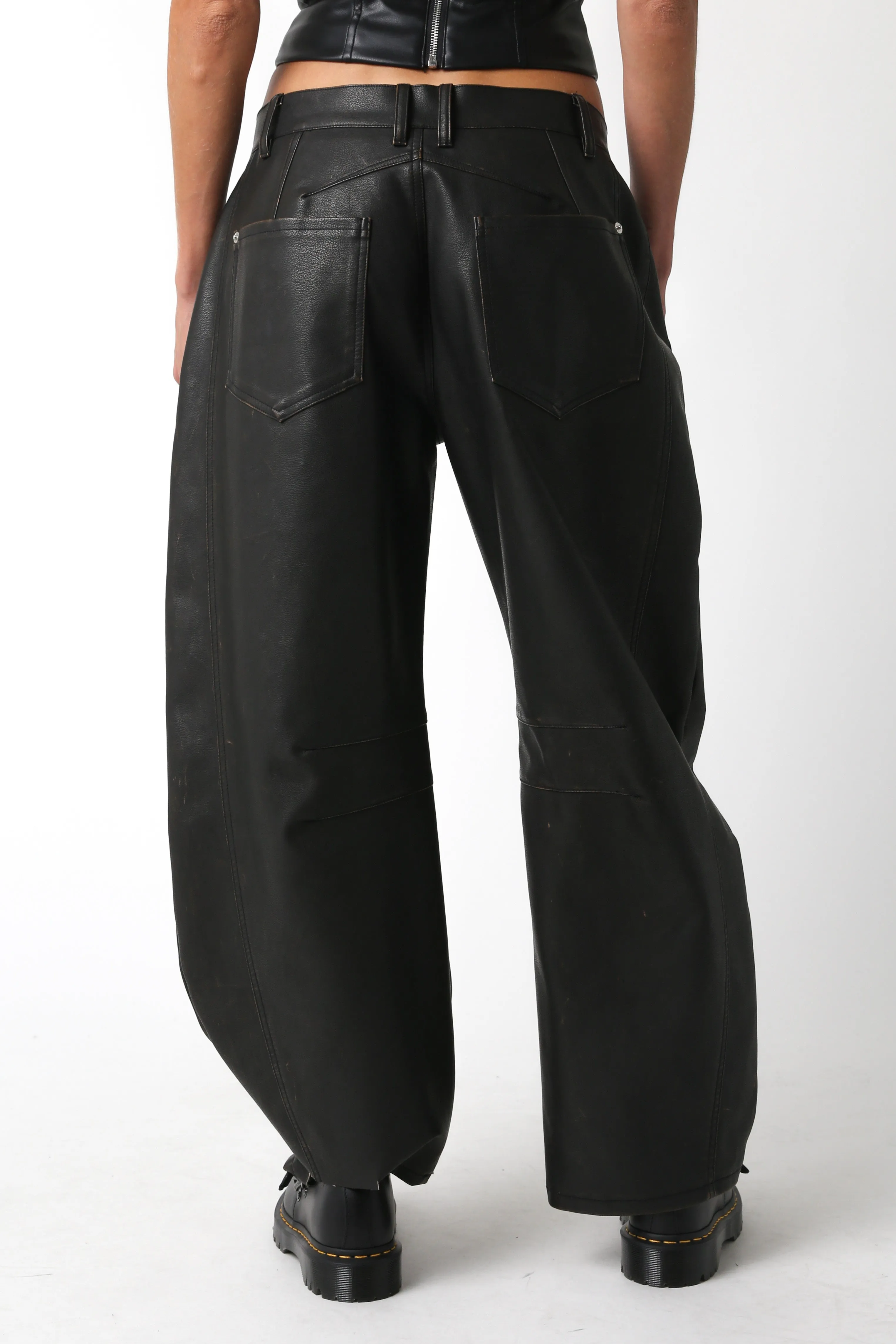 Olivaceous Taylor Vegan Leather Pants