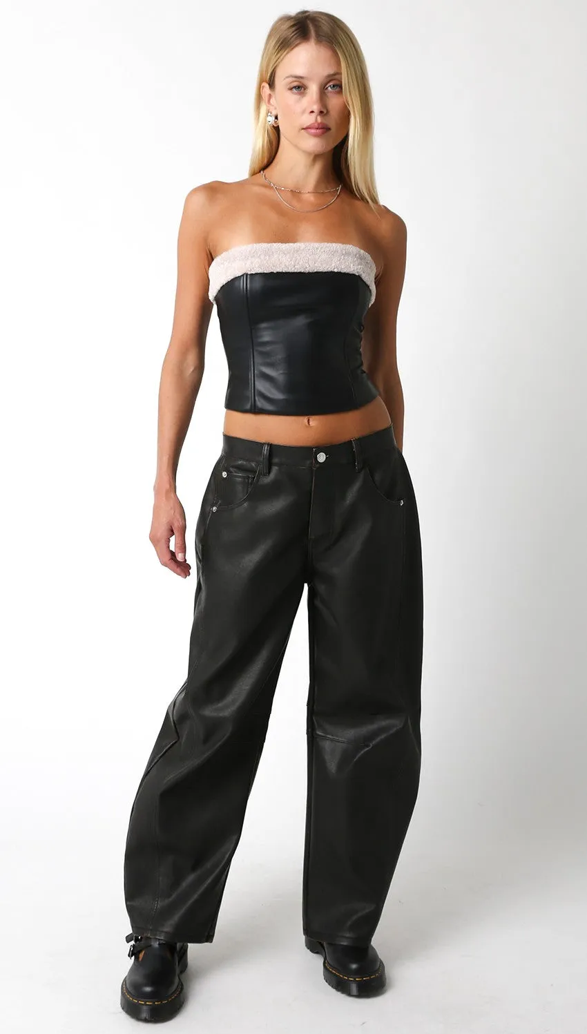 Olivaceous Taylor Vegan Leather Pants