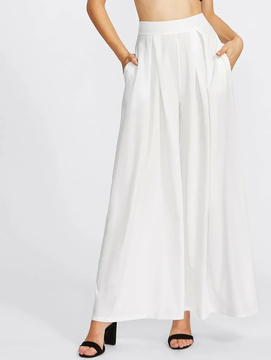 Pleated Detail Palazzo Pants