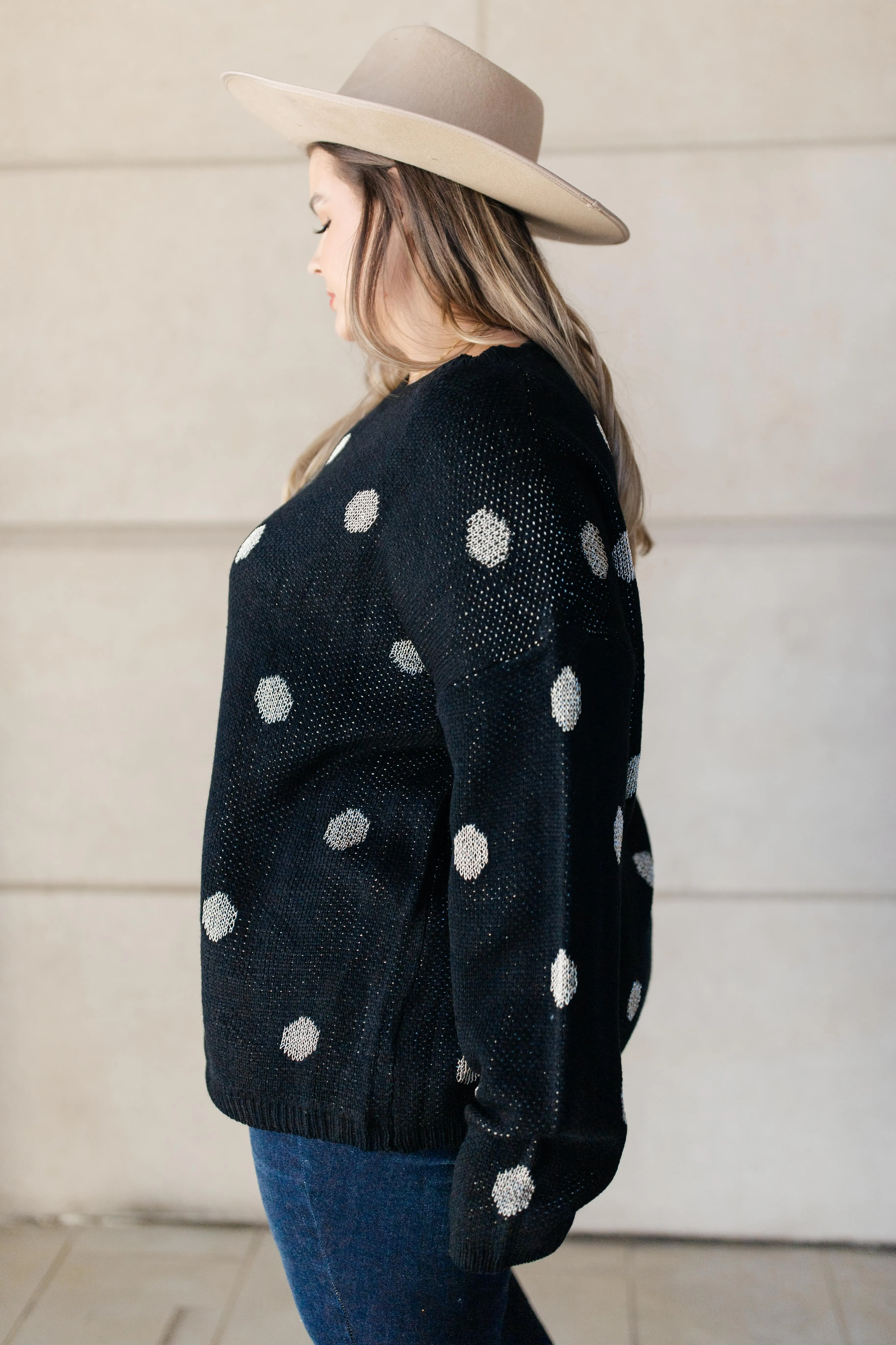 Polka Dots and Knit Sweater