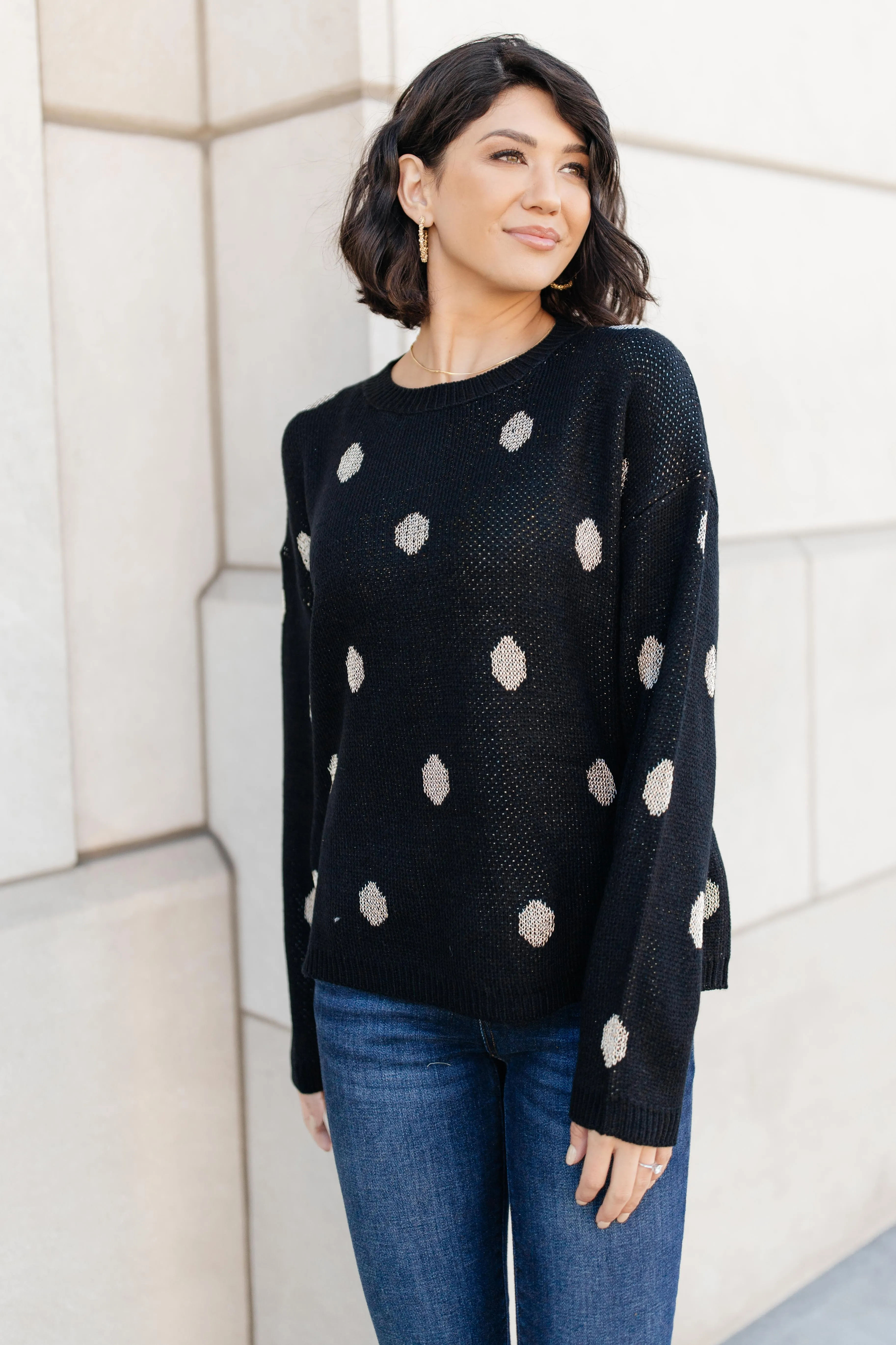 Polka Dots and Knit Sweater