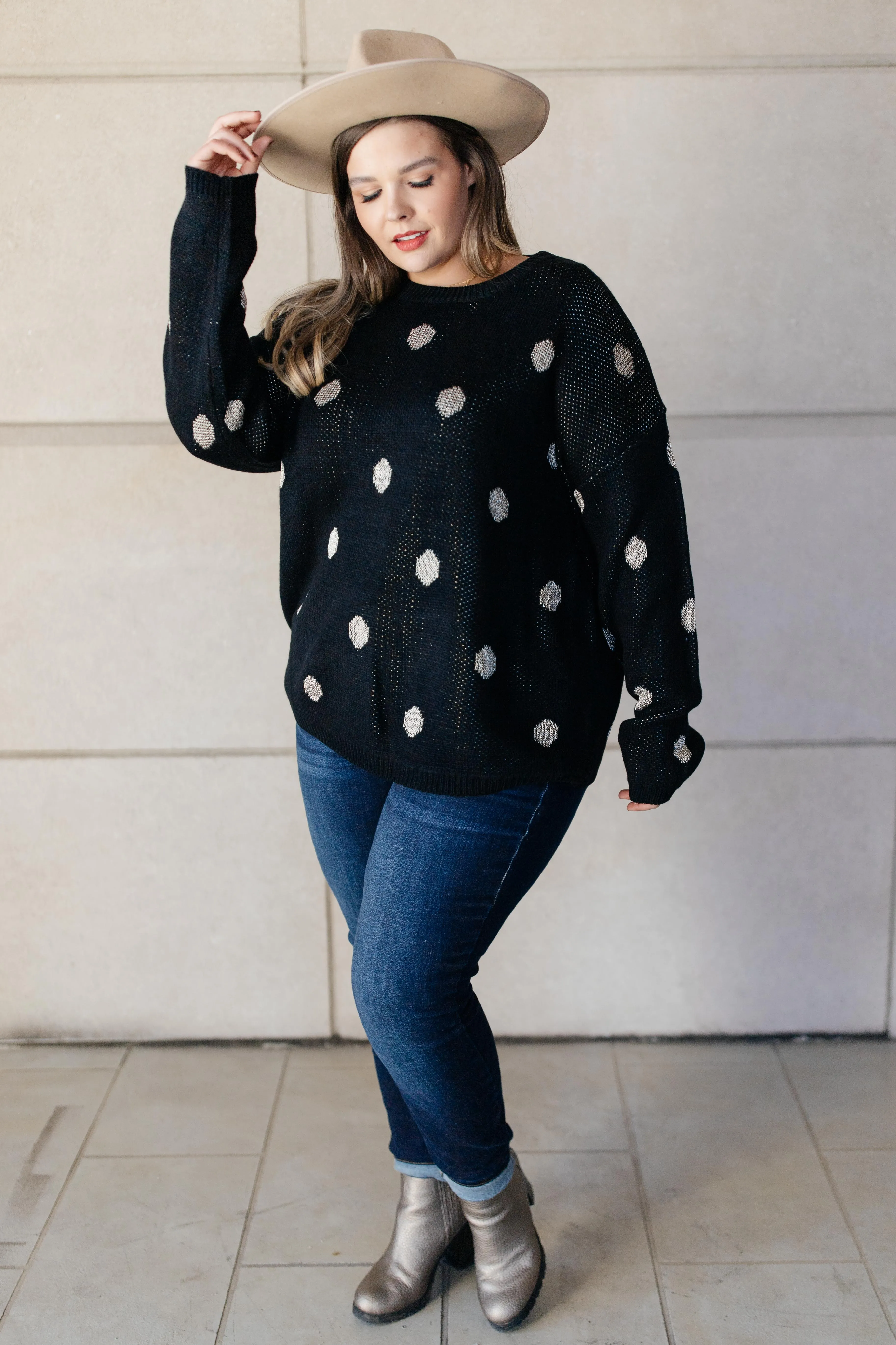 Polka Dots and Knit Sweater